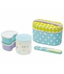 Stainless Steel Lunch Box set 560ml Blue Polka Dot