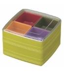 Square Double Tier  Bento Lunch Box Removable 4 Compartments Green