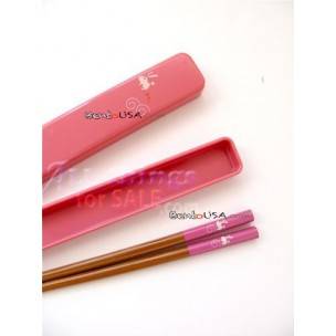 Japanese Bento Chopsticks with Case Pink