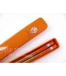 Japanese Bento Chopsticks with Case Orange