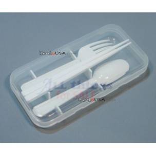 Japanese Bento Accessories Fork Spoon Chopsticks and Case 4 in 1