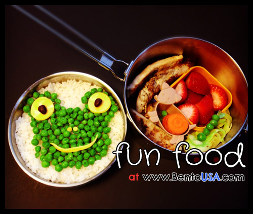 Frog lunch bento in stainless steel lunch box