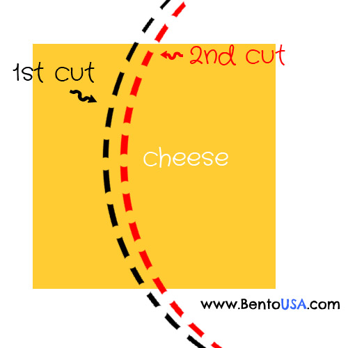 How to cut cheese to be happy mouth shape