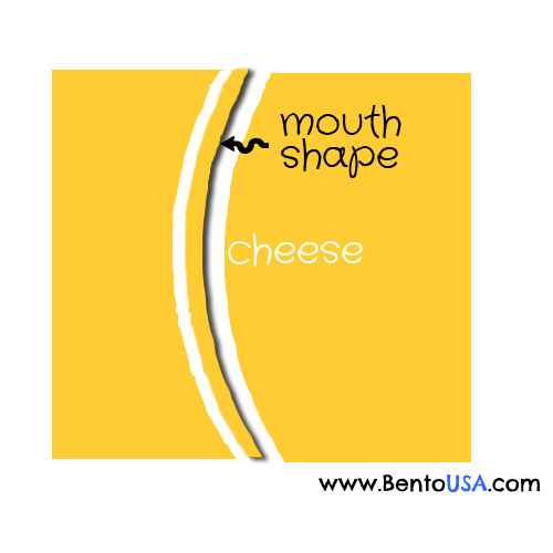 How to cut cheese to be happy mouth shape