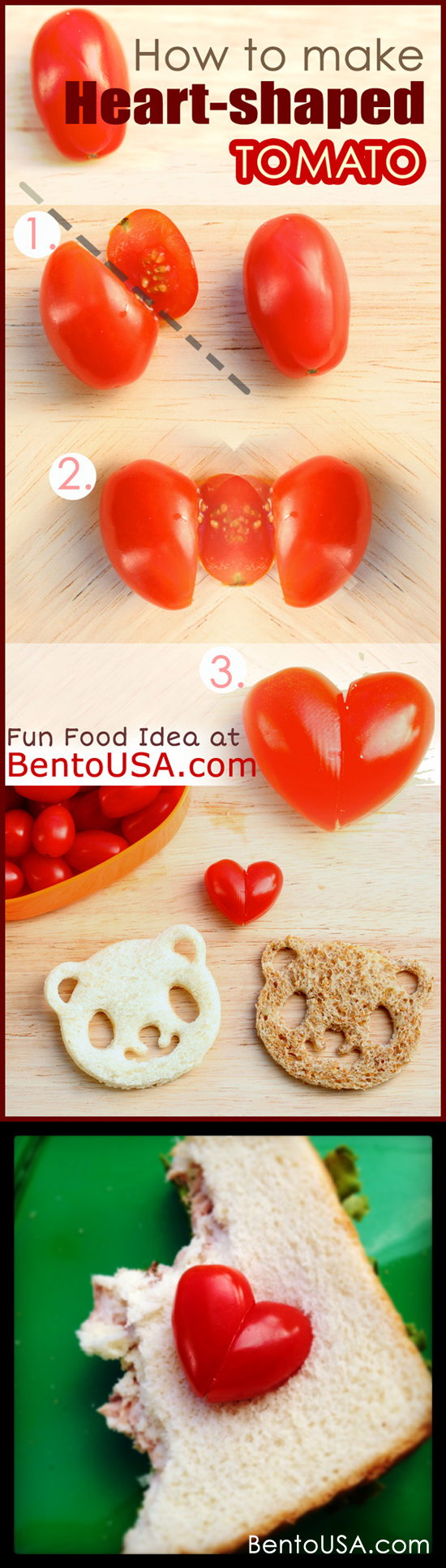 Perfect for Valentines Day.. How to make Heart Shaped Tomato in a snap