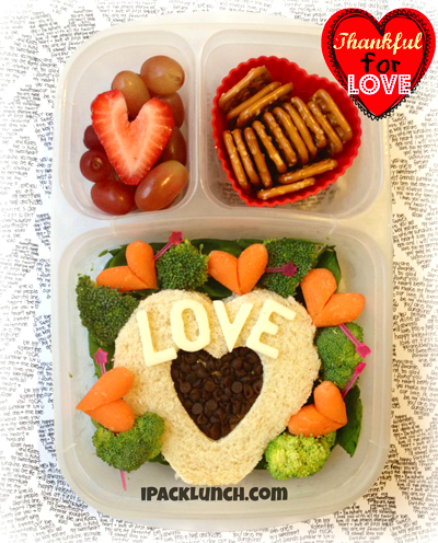 ipacklunch.com Thankful love heart sandwich