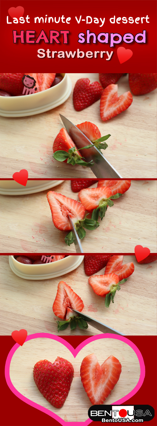 How to make heart shaped strawberry in a few seconds