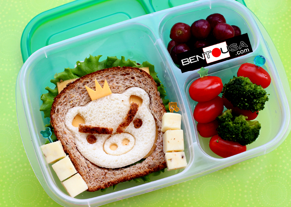 Bento School Lunch - Angry Pig Sandwich in Easylunchboxes Lunch box