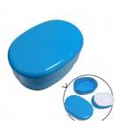 blue oval design bento box