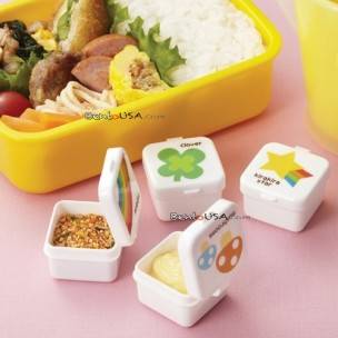 Japanese Bento Box Accessories Sauce Container set of 4 Mayo Cup Happy