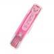 JAPANESE BENTO FORK WITH CASE PINK PIG 
