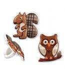 Food Decorating Party Ring Squirrel Owl 8pcs