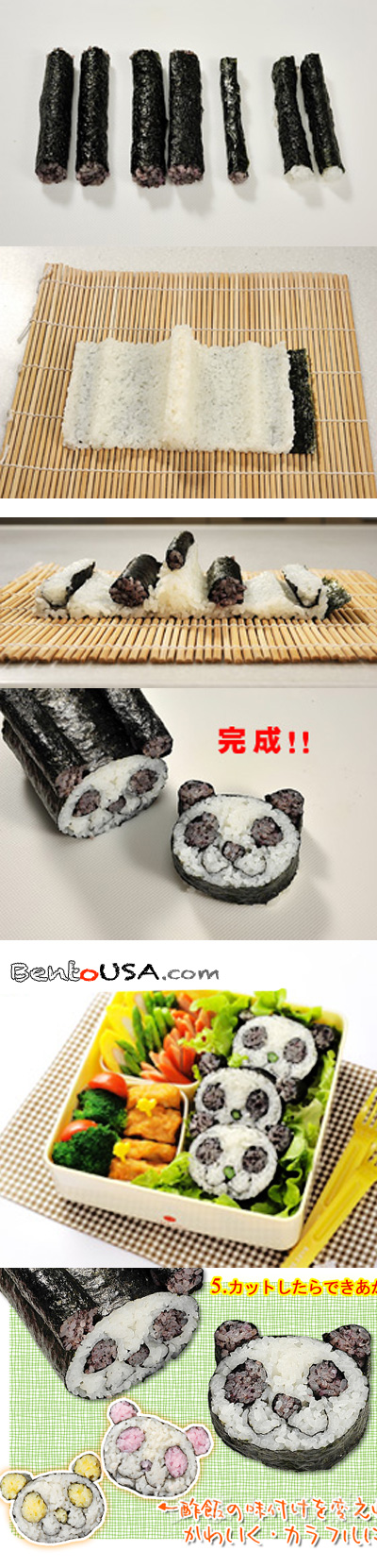 Japanese Sushi Nori Maki Rice Mold Roll Kit Panda Head
