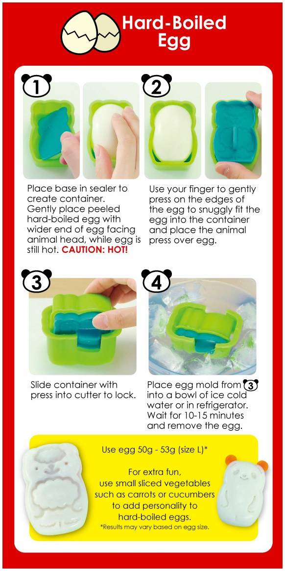 CuteZcute Mini Pocket Sandwich Maker and Egg Mold Kit - Panda, Baby Panda, Bat, Monkey and Sheep